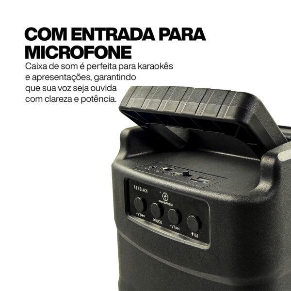 Caixa de som Bluetooth Led Estéreo com Entrada para Microfone - Image 4