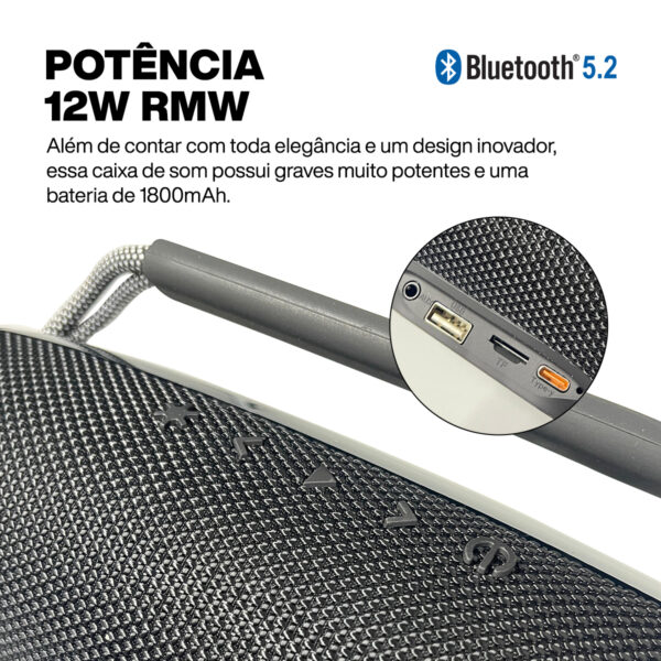 Caixa de som Bluetooth Rgb Bass com dois alto-falantes - Image 6