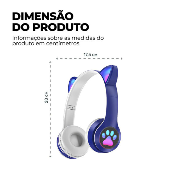 Fone Headset RGB Bluetooth de Gatinho Premium Collection - Image 11