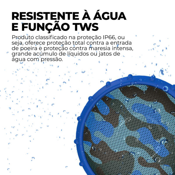 Caixa de som Bluetooth à prova D'água Emborrachada - Image 4