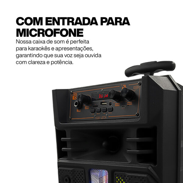 Caixa De Som Bluetooth Led Tws com Rodinhas e Controle - Image 3