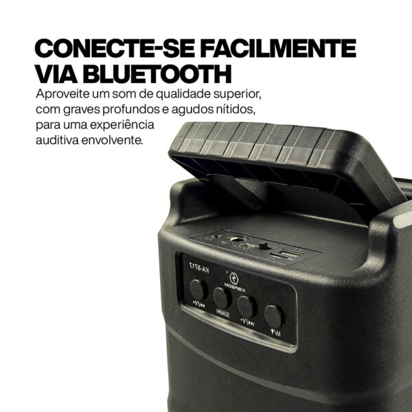 Caixa de som Bluetooth Led Estéreo com Entrada para Microfone - Image 3