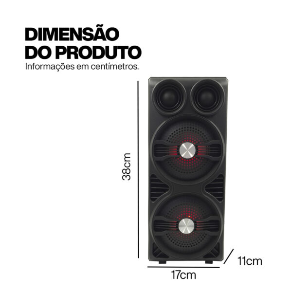 Caixa de som Bluetooth Led Estéreo com Entrada para Microfone - Image 2