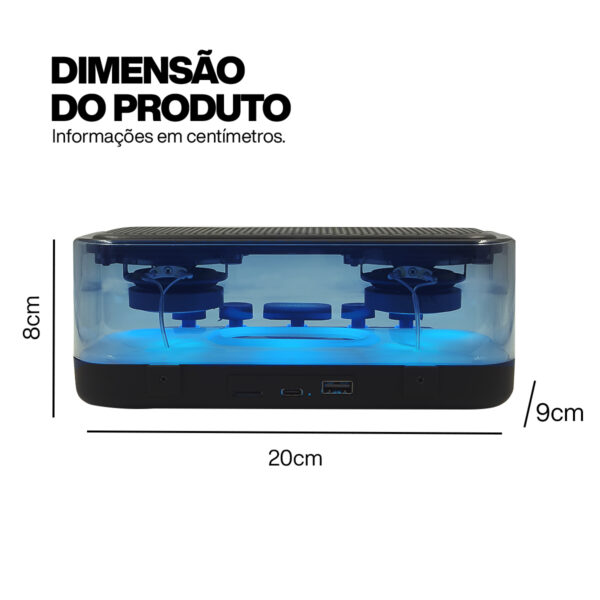 Caixa de som Bluetooth Transparente 2 Alto Falantes RGB - Image 2