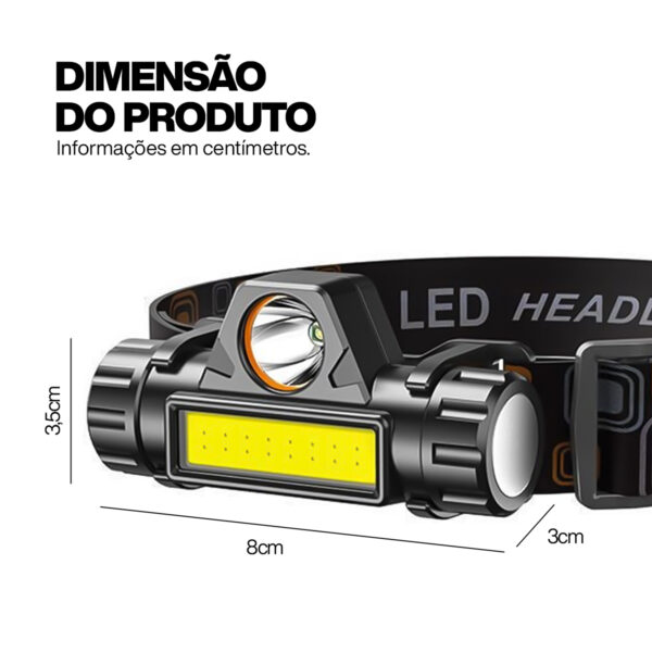 Lanterna de Cabeça com Foco Recarregável Usb - Image 2