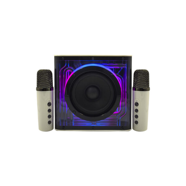 Caixa de Som Karaokê Alto Falante Magnético Led Microfone - Image 3