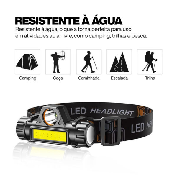 Lanterna de Cabeça com Foco Recarregável Usb - Image 4