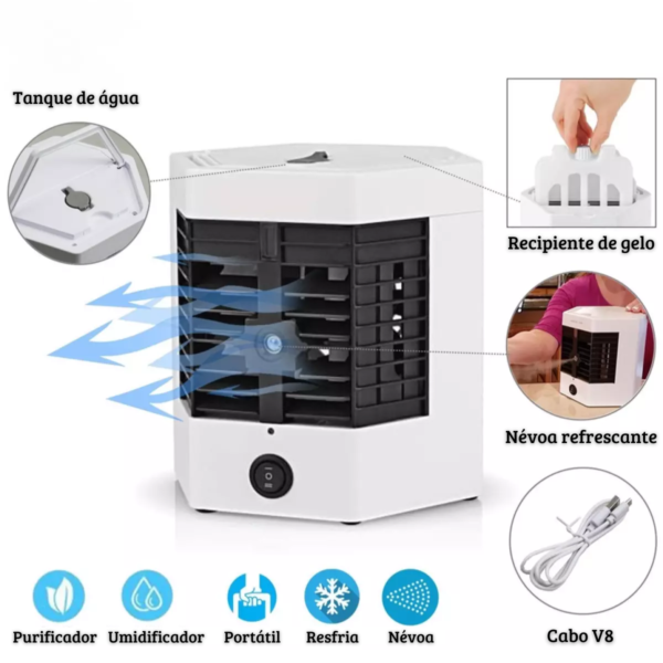Mini Ar Condicionado Climatizador Umidificador Portátil Usb - Image 3