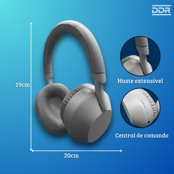 Headphone Bluetooth com Microfone Usb Bateria Longa Duração - Image 9