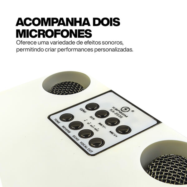 Caixa de Som Karaokê Alto Falante Magnético Led Microfone - Image 10