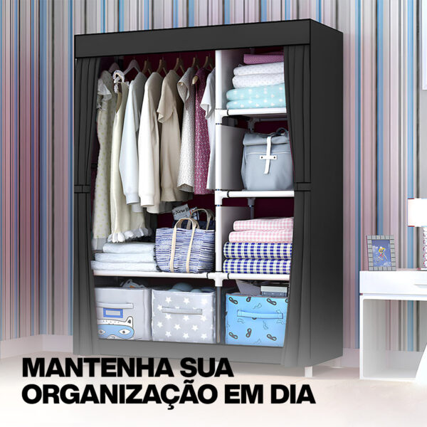 Guarda Roupa Organizador Armário Dobrável Portátil 3 Portas - Image 12