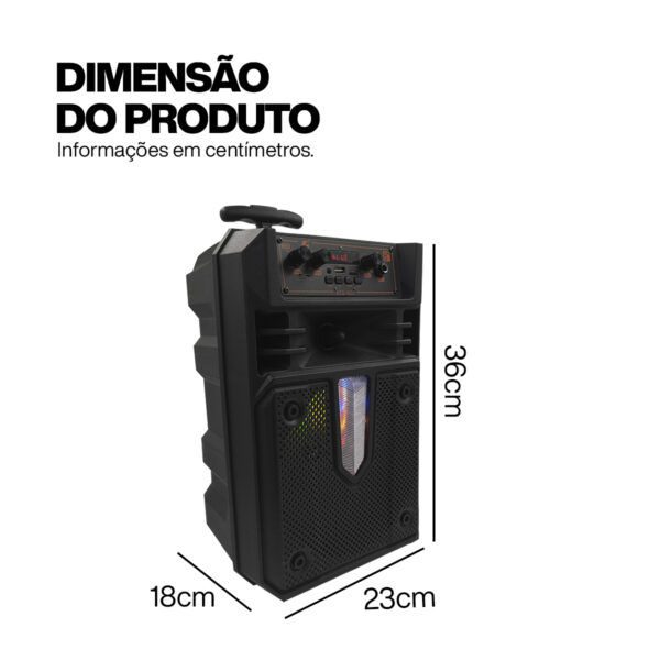 Caixa De Som Bluetooth Led Tws com Rodinhas e Controle - Image 5