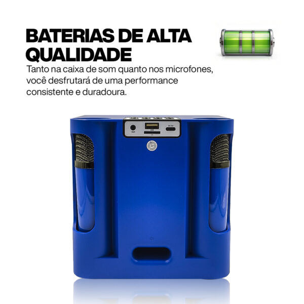 Caixa de Som Karaokê Alto Falante Magnético Led Microfone - Image 8