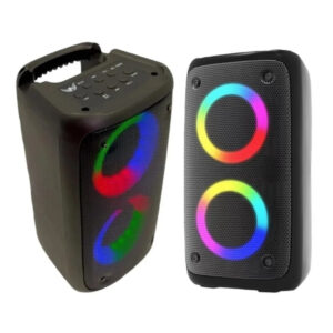 Caixa De Som Portátil Karaokê Luz RGB Bluetooth