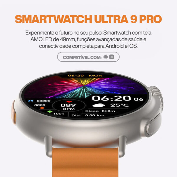 Smartwatch Ultra 9 Pro Redondo Original - Image 4