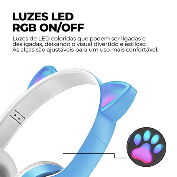Fone Headset RGB Bluetooth de Gatinho Premium Collection - Image 15