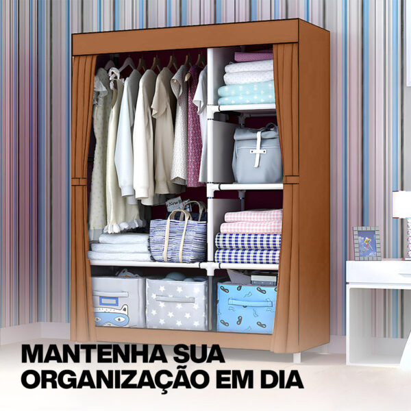 Guarda Roupa Organizador Armário Dobrável Portátil 3 Portas - Image 11