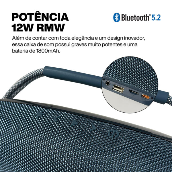 Caixa de som Bluetooth Rgb Bass com dois alto-falantes - Image 7
