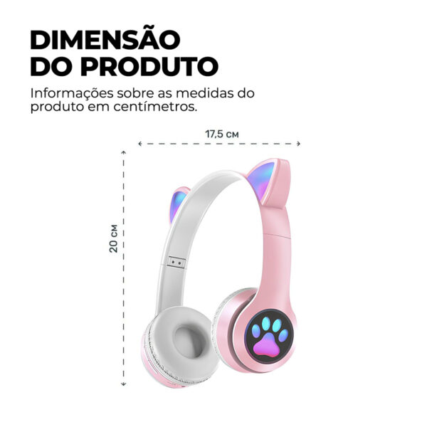 Fone Headset RGB Bluetooth de Gatinho Premium Collection - Image 5