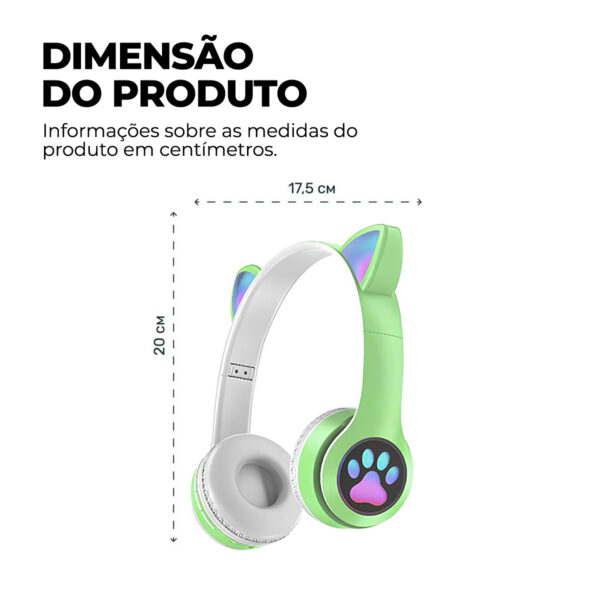 Fone Headset RGB Bluetooth de Gatinho Premium Collection - Image 9