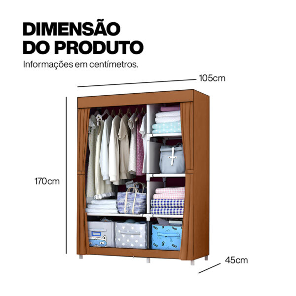 Guarda Roupa Organizador Armário Dobrável Portátil 3 Portas - Image 2