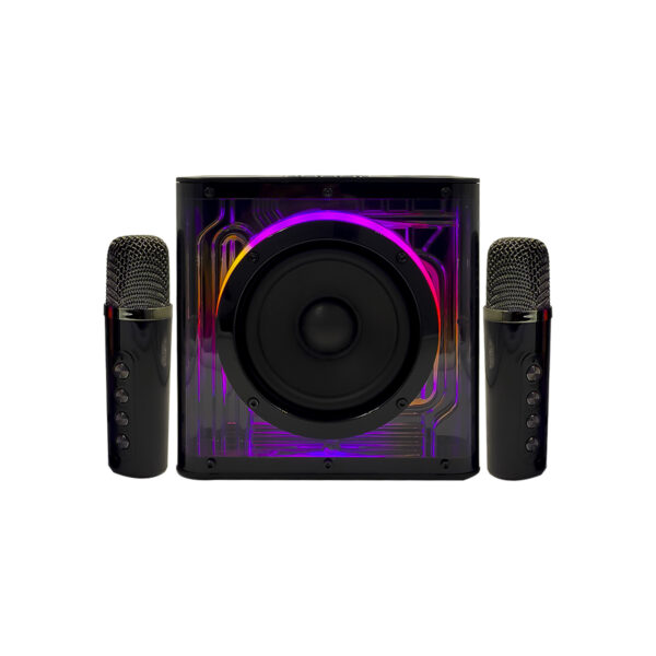 Caixa de Som Karaokê Alto Falante Magnético Led Microfone - Image 2